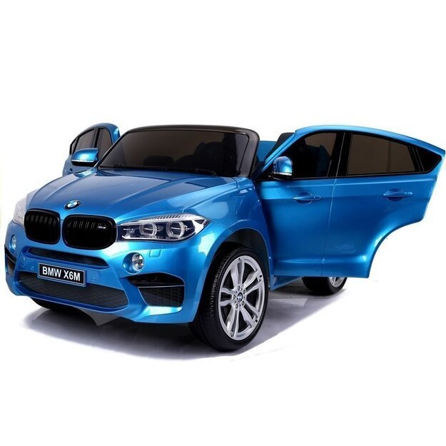 Dvivietis elektromobilis vaikams BMW X6M mėlynas lakuotas