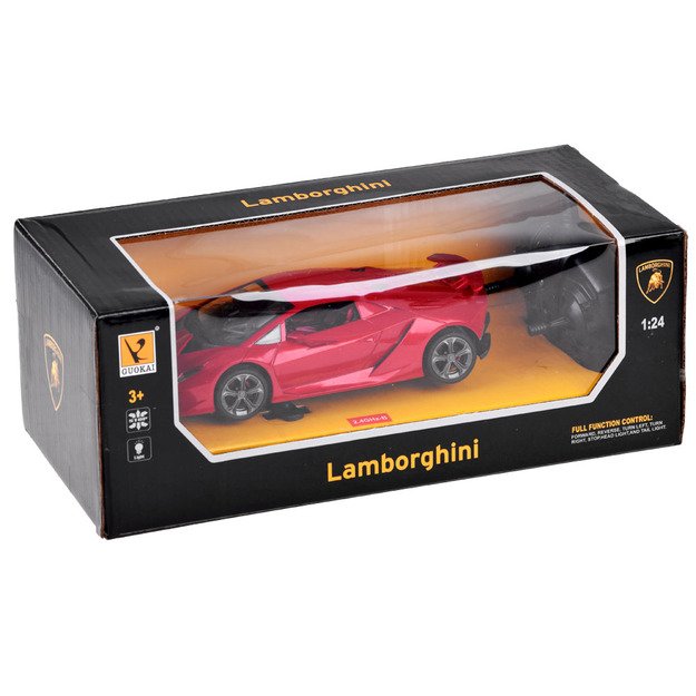 Nuotoliniu būdu valdomas raudonas automobilis Lamborghini