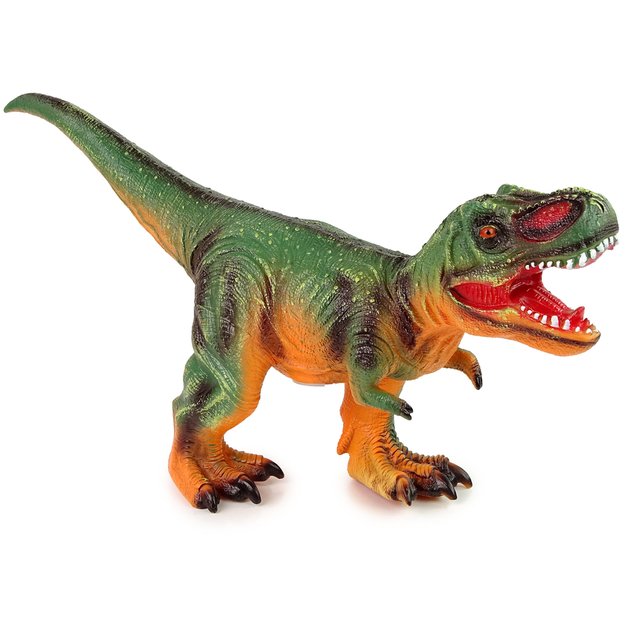 Interaktyvus dinozauras „Tyrannosaurus Rex“, žalias ir oranžinis, 60 cm