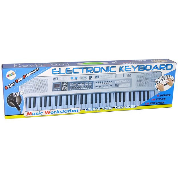 Elektrinis pianinas su mikrofonu MQ-6110, 61 klavišas, pilkas