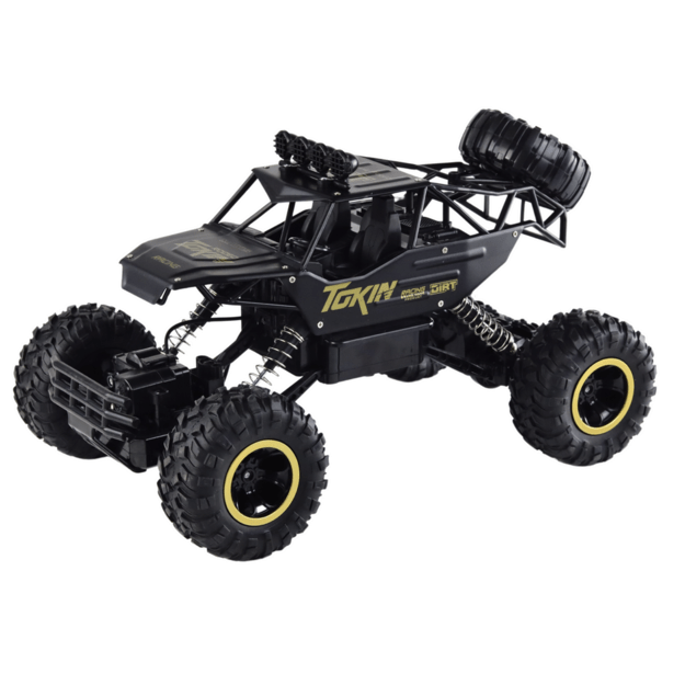 Nuotoliniu būdu valdomas visureigis Monster Truck 4x4, juodas