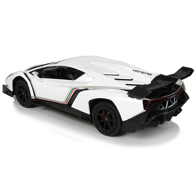 Radijo bangomis valdomas Lamborghini Veneno 1:24 baltas su pulteliu