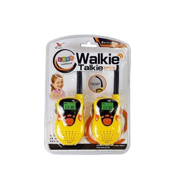 Vaikiškos racijos 2vnt. Walkie Talkie - Diapozonas 100 m, geltonos