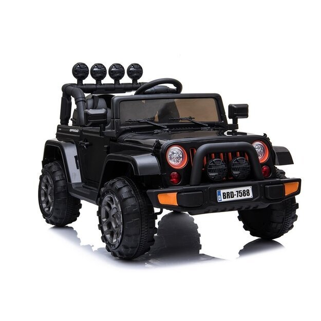 Vienvietis elektromobilis vaikams JEEP 4x4 BRD-7588, juodas