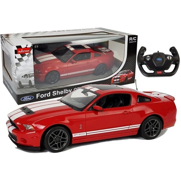 Nuotoliniu būdu valdomas sportinis Ford Shelby Rastar automobilis 1:14, raudonas