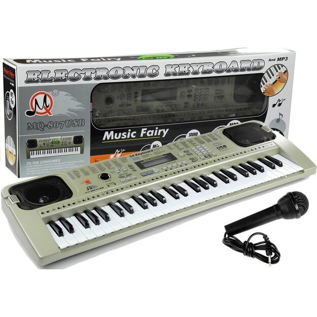 Fortepijonas MQ807 54 klavišai LCD ekranas Mikrofonas USB muzika