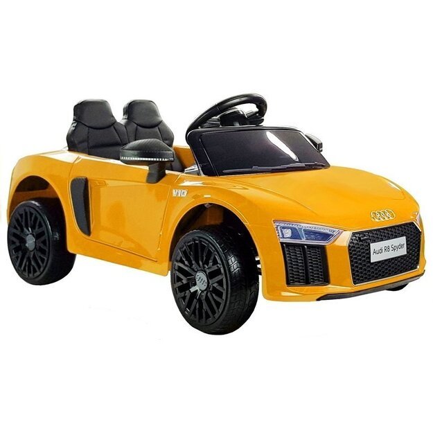 Vienvietis elektromobilis vaikams Audi R8 SPYDER, geltonas