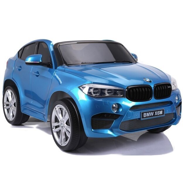 Dvivietis elektromobilis vaikams BMW X6M mėlynas lakuotas