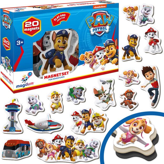 Magnetų rinkinys „Paw Patrol“, 20 vnt