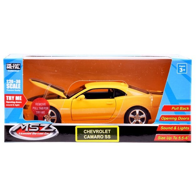 Metalinis automobilis Chevrolet Camaro SS 1:32, geltonas