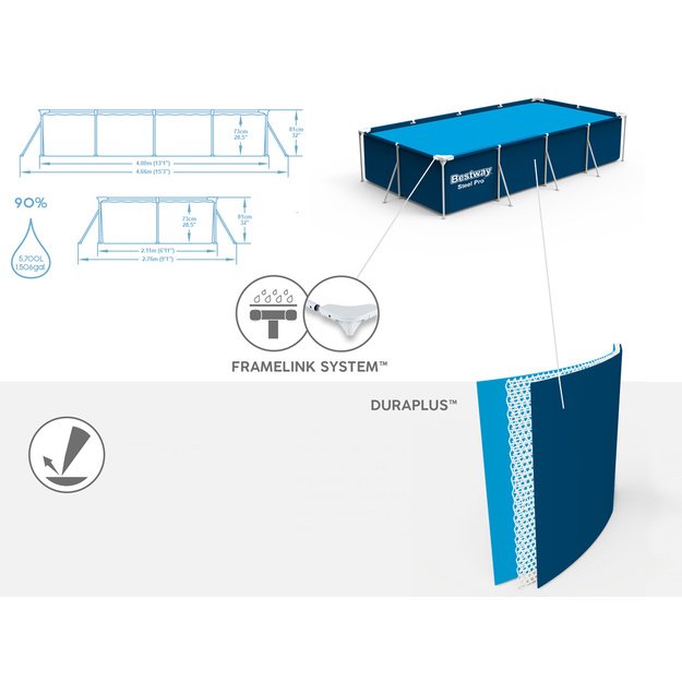 Karkasinis baseinas 400 x 211cm Bestway 56424