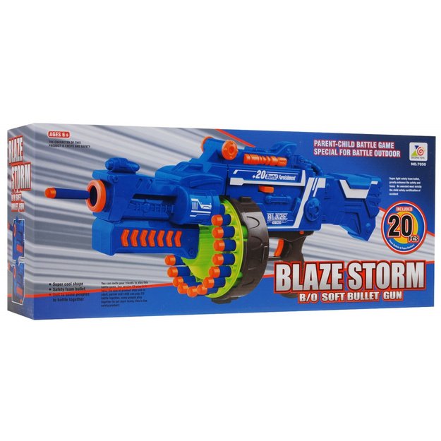 Žaislinis automatinis pistoletas "Blaze Storm Machine“, mėlynas 