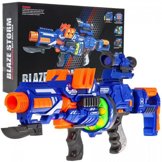 Žaislinis automatinis šautuvas Blaze Storm Rifle, mėlynas