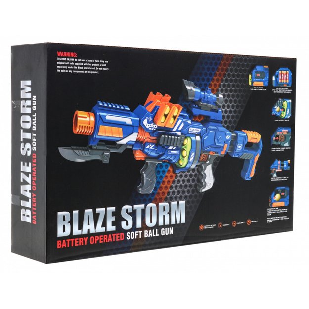 Žaislinis automatinis šautuvas Blaze Storm Rifle, mėlynas