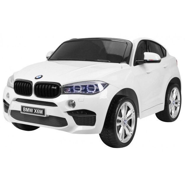 Dvivietis elektromobilis vaikams BMW X6 M XXL, baltas