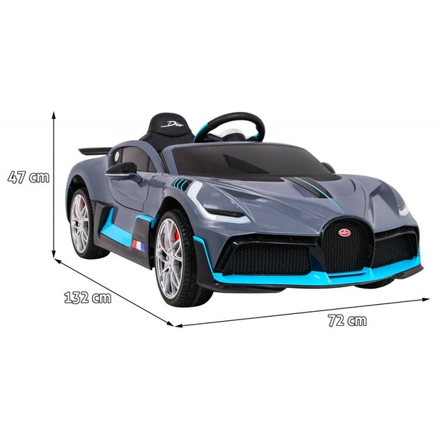 Vienvietis elektromobilis vaikams Bugatti Divo, pilkas