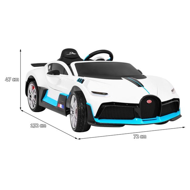 Vienvietis elektromobilis vaikams Bugatti Divo, baltas