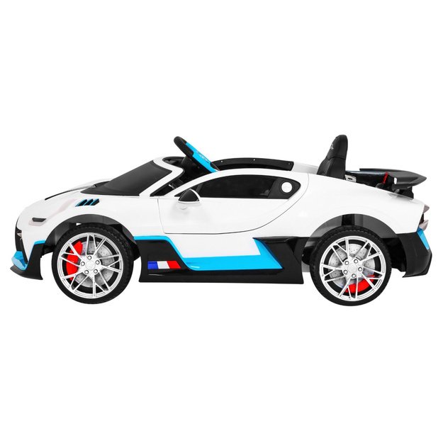 Vienvietis elektromobilis vaikams Bugatti Divo, baltas