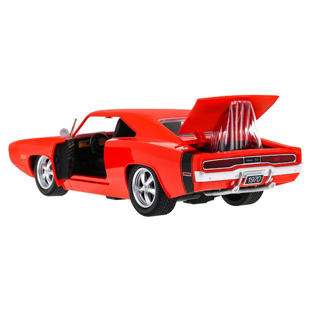 Nuotoliniu būdu valdomas Dodge Charger R/T automobilis 1:16, raudonas