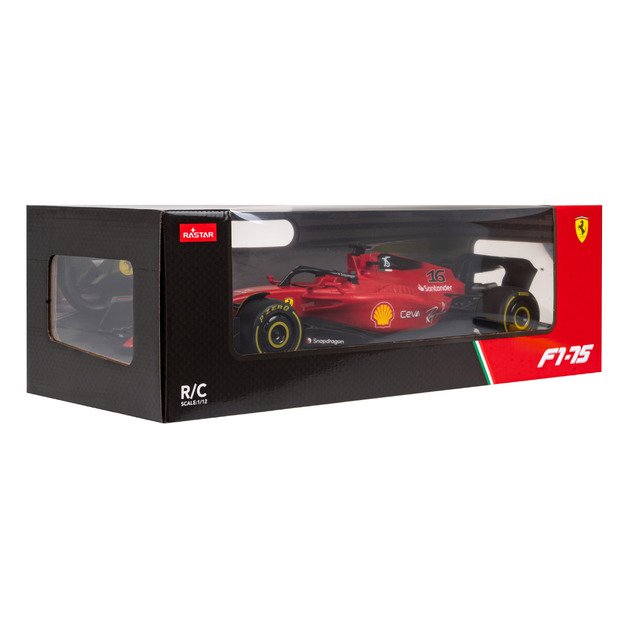 Nuotoliniu būdu valdomas sportinis Ferrari F1 75 automobilis, raudonas 