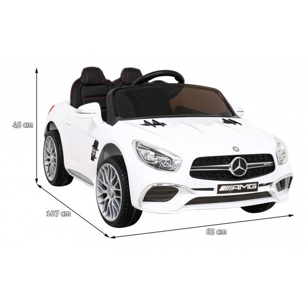 Vienvietis elektromobilis vaikams Mercedes AMG SL65 S, baltas