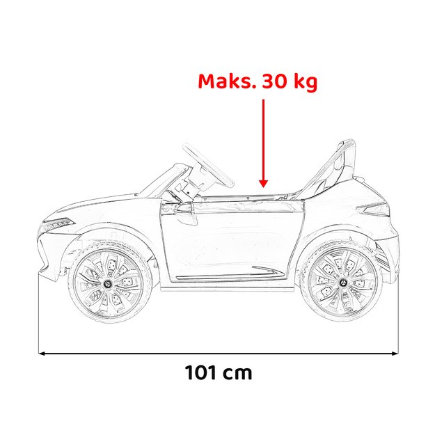 Vienvietis elektromobilis vaikams Mercedes Benz AMG EQA, juodas